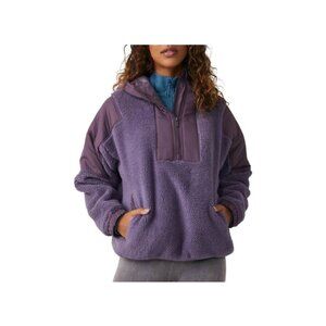 FP Movement Lead The Pack Fleece Hooded Pullover In Purple Daze Comb Small